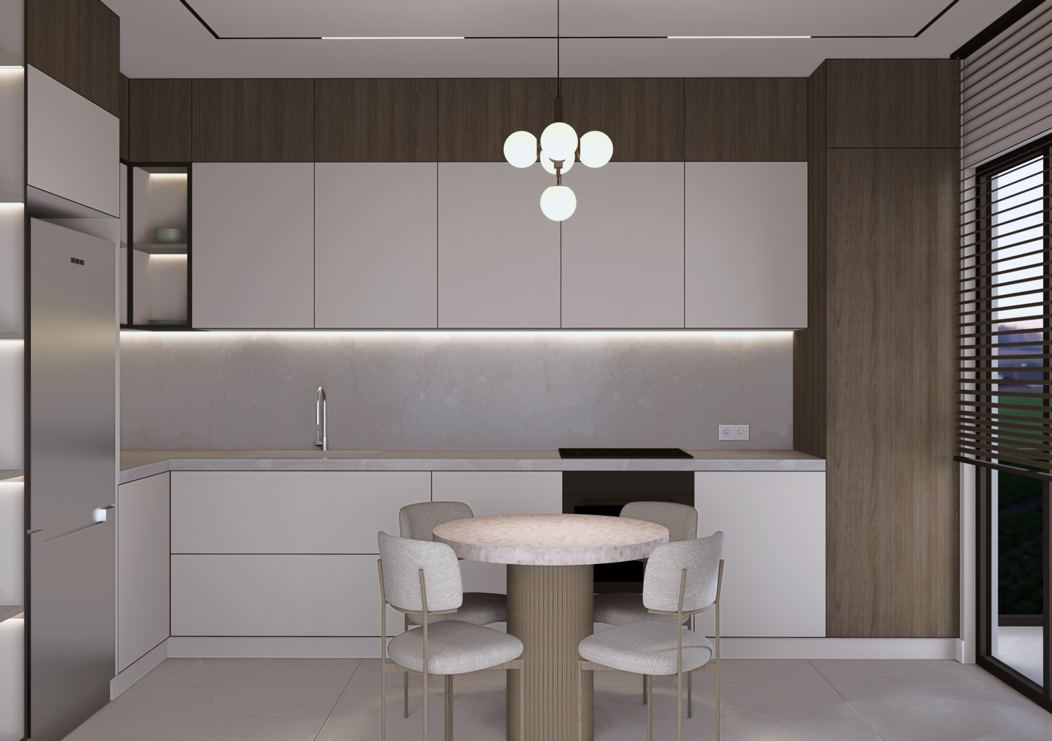 Sirius 48 mutfak — modern tezgâh ve dolap kurgusu, I